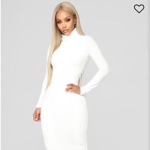 White turtle neck dress super soft